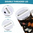 thumbnail image 4 of 40 oz Insulated Stainless Steel Tumbler Double Wall Stainless Steel Tumbler with 2-Way Drinking Colorful Butterflies with Flowers, 4 of 9