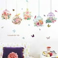thumbnail image 6 of Colourful Flower & Bird Cage Butterfly Wall Stickers Art Decals Kids Room Decor, 6 of 8