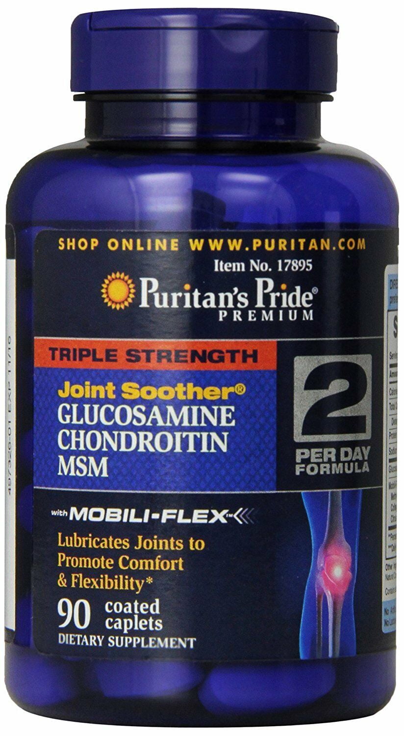 Puritans Pride Triple Strength Glucosamine Chondroitin MSM 90 Caplets