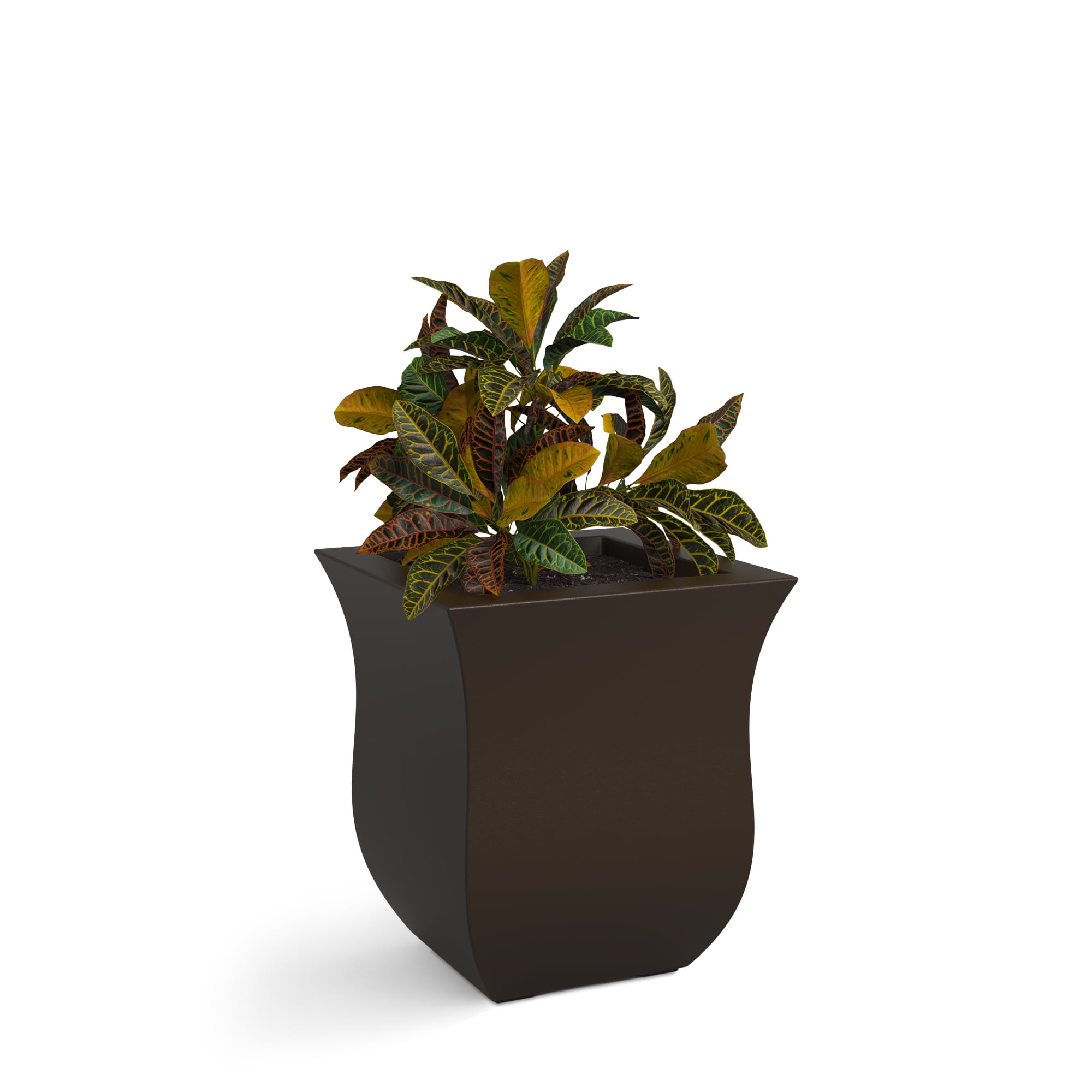 Mayne Valencia 16" x 16" x 18" Square Espresso Plastic Planter