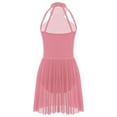 thumbnail image 4 of TSSOE Kids Girls Lyrical Modern Dance Dress Sleeveless Backless Leotard Dress Performance Costume Pink 16, 4 of 7