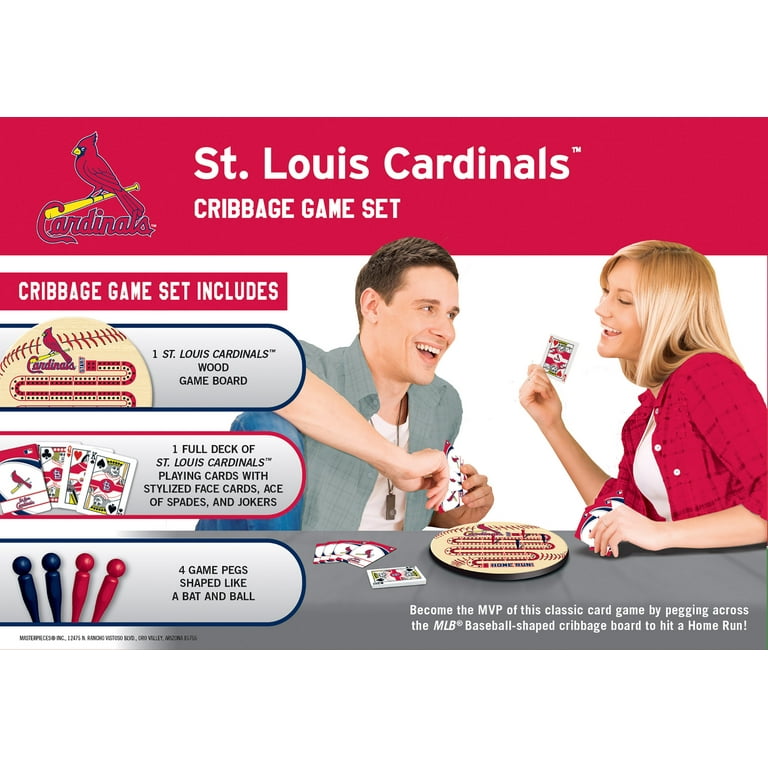 MasterPieces Officially Licensed MLB St. Louis Cardinals Wooden Cribbage  Game for Adults