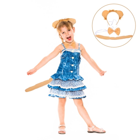 YUYUETIME Lion Headband with Bow Tie and Tail Assorted Color for Decor 1Set