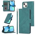 thumbnail image 1 of Skin-Friendly Wallet Case for iPhone 14 Plus, Premium PU Leather Shockproof Card Slots Cash Holder Flip Cover with Kickstand Folio Magnetic Clasp Wrist Hand Strap Handbag Case,Blue, 1 of 7