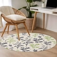 thumbnail image 4 of Grey Green Botanical Round Area Rug 3Ft Washable Small Circle Rugs for Kitchen Entryway, Rustic Country Spring Floral Summer Leaf Non-Slip Carpet Floor Mats Indoor Outdoor Carpet Runner Home Decor, 4 of 8