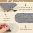 thumbnail image 3 of 79x16inch Fabric Repair Patches Large Fabric Patches Self-Adhesive Fabric Patches Tape Linen Fabric Patches for Couch Sofa Curtain Chair Headboard Furniture Clothing Dark Grey, 3 of 5