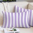 thumbnail image 2 of Purple Striped Small Pillow Covers, Modern Farmhouse Purple White Stripes Soft Breathable Throw Pillow Cases with Invisible Zipper, Decorative Pillowcase Pillows Protectors for Sofa Bed Chair 12"x20", 2 of 9