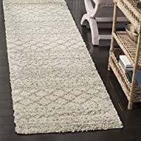 SAFAVIEH Arizona Shag Collection 2 3  x 20  Ivory/Beige ASG741A Moroccan Non-Shedding 1.6-inch Thick Living Room Dining Entryway Foyer Hallway Runner Rug(Ivory/Beige) SAFAVIEH Arizona Shag Collection 2 3  x 20  Ivory/Beige ASG741A Moroccan Non-Shedding 1.6-inch Thick Living Room Dining Entryway Foyer Hallway Runner Rug(Ivory/Beige)