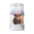 thumbnail image 3 of Gaeub Cow Men's Mesh Basketball Jersey, Quick-Drying Sleeveless Top S-4XL, Loose Muscle Tank Top -4X-Large, 3 of 9