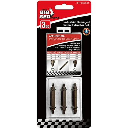 

BIG RED Damaged Screw Extractor Set Stripped Screw Remover Set and Broken Bolt Extractor 3-piece WSG004
