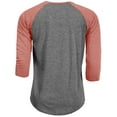 thumbnail image 3 of J. METHOD Men's 3/4 Sleeve Baseball Crewneck Tshirt Top Raglan Jersey T Shirt NEMT06 HGRY/RED M, 3 of 4