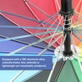 thumbnail image 3 of Zootealy Colorful Rainbow Long Handle Automatic Umbrella with 16 Ribs, 55cm/21.7in Single Stick, Impact Cloth, Rainbow Color, 3 of 5