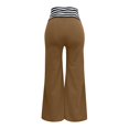 thumbnail image 5 of WTOBBY Women's Hollow Belt Detail Flared Wide Leg Pants - Office Casual Trousers with High Waist & Stretch Fabric for Professional Chic Looks,Coffee 2XL, 5 of 5