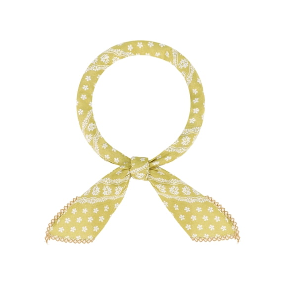 Women's Floral Fresh 26.7'' Square Scarf Cotton Satin Floral Pattern Neckerchief for Gift Travel Office One Size Yellow