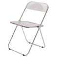 thumbnail image 1 of Silla plegable de acrílico Silla plegable Silla con respaldo plegable Silla de metal Respaldo de silla plegable Metal acrílico Respaldo curvo simple con patas plateadas ANGGREK Otros, 1 of 6