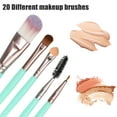thumbnail image 2 of 1 Set Travel Makeup Brush Set Eyeshadow Brush Contour Concealer Blusher Brush Faux Fiber Green, 2 of 6
