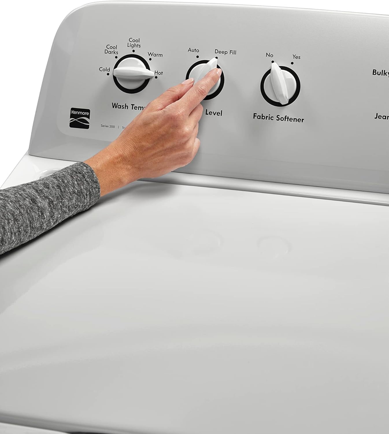 Kenmore 3.8 Cu. ft Capacity Top-Load Washer, Triple Action Agitator, 27.5" W x 27" D x 44" H, White