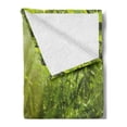 thumbnail image 2 of Nature Soft Flannel Fleece Throw Blanket, Forest with Sunray Foliage Leaf Branches Woodland Eco Jungle Misty Picture, Cozy Plush for Indoor and Outdoor Use, 50" x 60", Lime Green Brown, by Ambesonne, 2 of 5