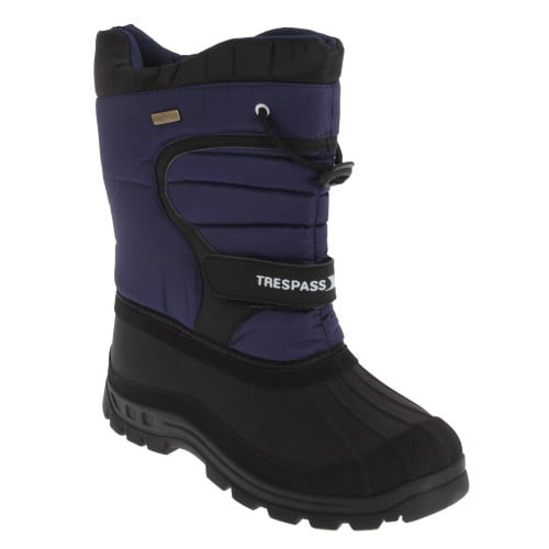 Trespass Strachan II Boys Waterproof Snow Boots Insulated in Black & Navy 
