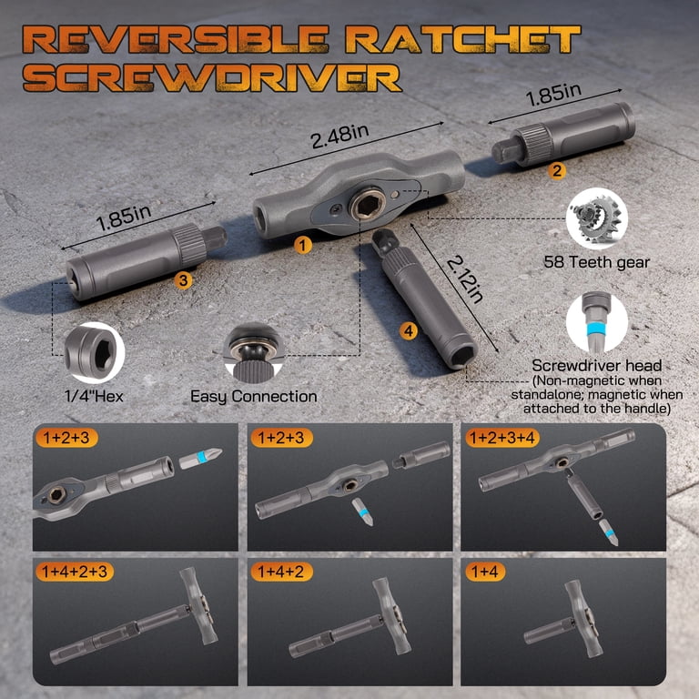 YTAKY 24-in-1 Magnetic Screwdriver Set with Ratchet Handle photo 6
