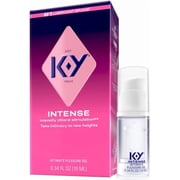 K-Y Intense Pleasure Gel, Personal Lubricant and Massage Gel, Water-Based Formula, Safe to Use with Natural Rubber Latex and Polyisoprene Condoms, For Men, Women and Couples, 0.34 FL OZ, 3 Pack