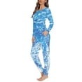 thumbnail image 2 of Renewold Ice Cake Women Pajama Sets Two-Piece Casual Loose Nightwear Long Sleeve Sleepwear Soft Pj Lounge Sets with Long Pants Size L, 2 of 5