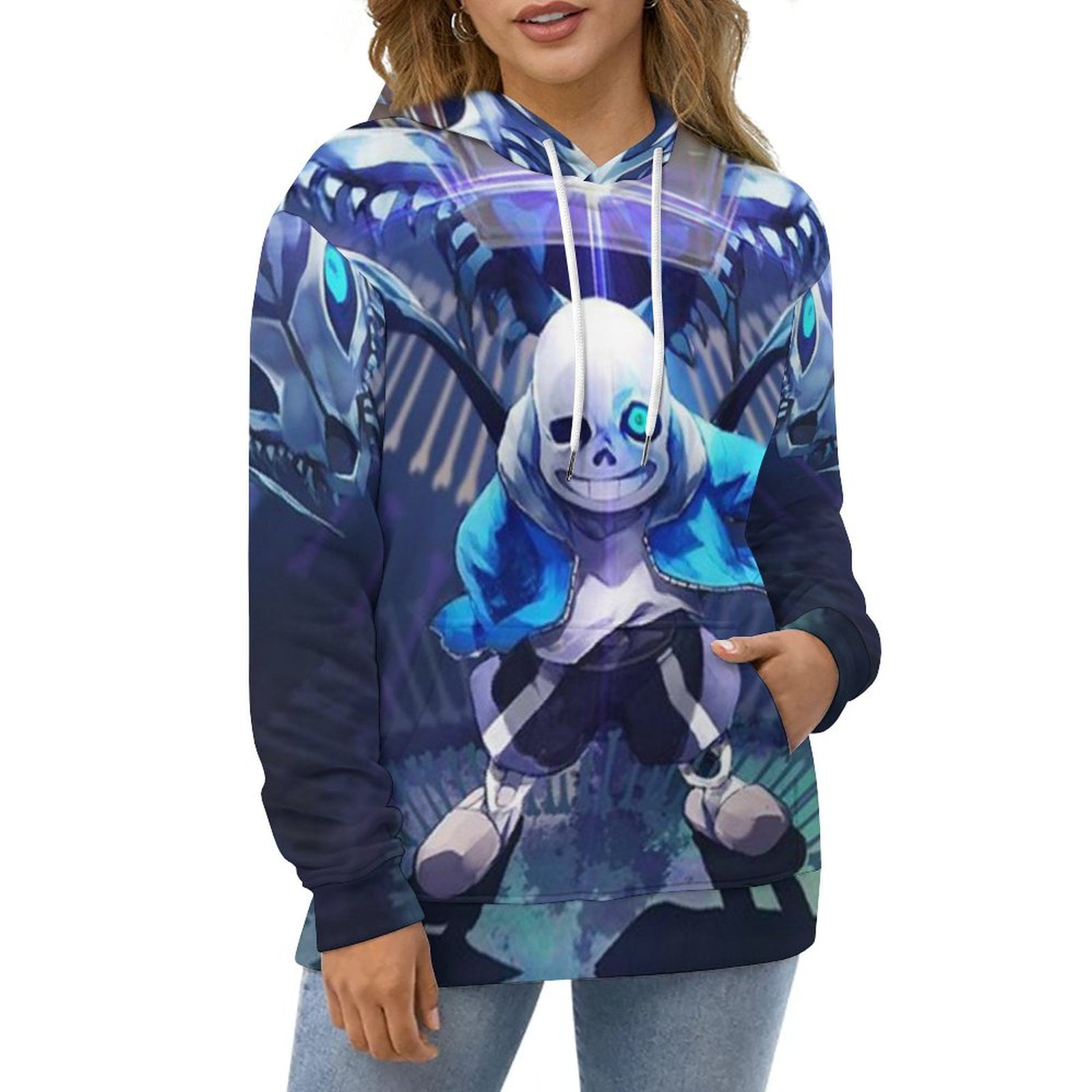 Undertale Sans Casual Hoodie for Men Women Active Hooded Sweatshirt Soft Warm Sweater Jackets 2XL