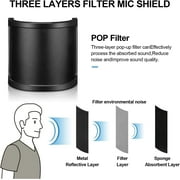 Filter, Mic Screen with Metal Mesh, Microphone Windscreen Cover Handheld Mic Mask for Recording Studio, Streaming, Podcast, Microphone Accessories