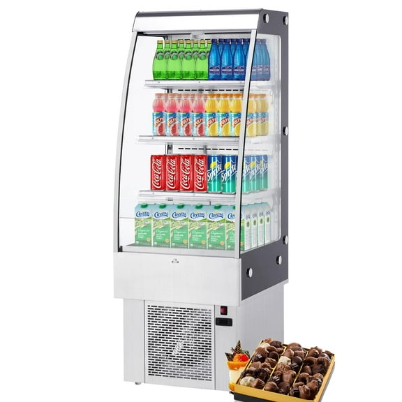 Soonbuy Commercial Cake Display Refrigerator,Open Merchandiser,8.8 Cu. White