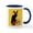 White/Navy Inside, variant on CafePress - Happy Easter Le Chat Noir Mugs - 11 oz Ceramic Mug - Novelty Coffee Tea Cup