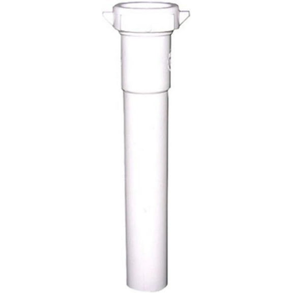 LASCO 03-4343 White Plastic Tubular 1-1/4-Inch by 8-Inch Slip Joint Extension with Nut and Washer