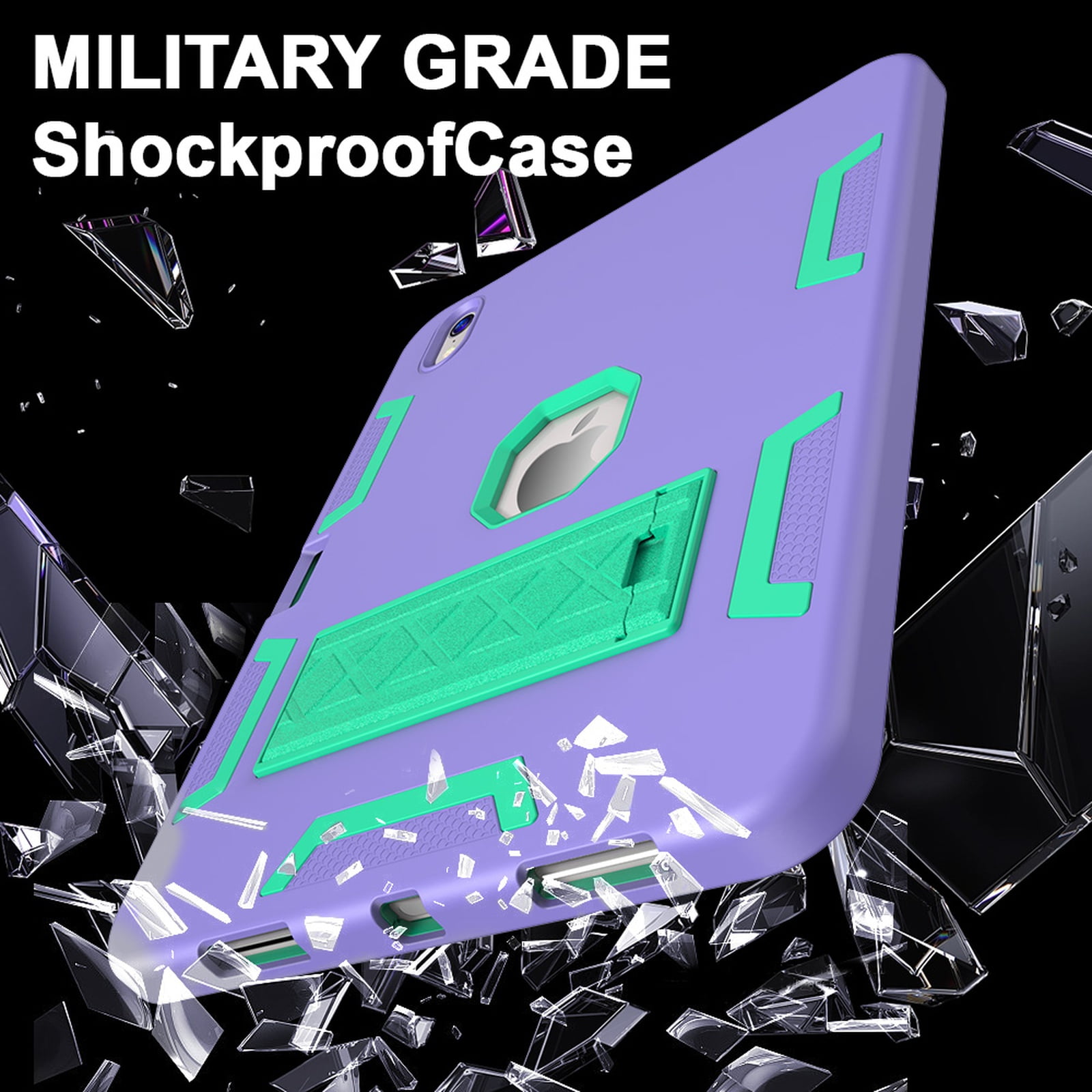 Allytechgroup Rugged Case for Apple iPad A16 11th Generation 11" 2025/ iPad 10th Gen 10.9" 2022, Hybrid TPU PC Bumper Heavy Duty Shockproof Anti-Scratch Protective Cover with Pencil Holder,Purple