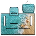 thumbnail image 4 of COEQINE Quilted Golf Cart Seat Cover, Folds Like a Bag with Handle for Easy Carry, 51.2"x30.3" Universal Fit for EZGO Yamaha Club Car 2-Seaters, 4 Pockets, Beach Starfish Seashell, 4 of 8