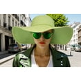thumbnail image 2 of Wide Brim Hat - Straw Hat- Paper Straw Hat w/ Lace Band - Lime - HT-ST1160LM, 2 of 3