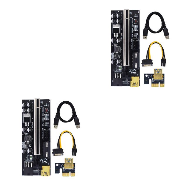 Ruiboury PCI-E 1x to 6x Exender Board USB Card Computer Adapter Electronic Type 2 2Set