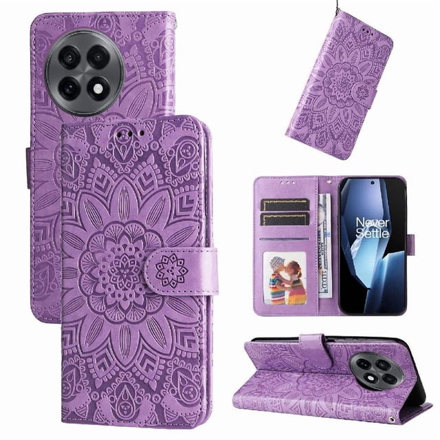 Funda tipo cartera GANGXUN para OnePlus 13R 5G , diseño girasol, cuero PU, soporte, cierre magnético, tarjetero