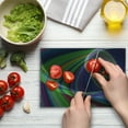 thumbnail image 4 of Fractal Cutting Board, Spiral Digital Background Energy Motion Swirl Modern Illustration, Decorative Tempered Glass Cutting and Serving Board, Small Size, Green Purple, by Ambesonne, 4 of 5