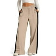 thumbnail image 2 of Women's High Waist Elastic Waistband Sweatpants Relaxed Fit Flare Leg Lounge Pants for Casual Comfort, 2 of 7