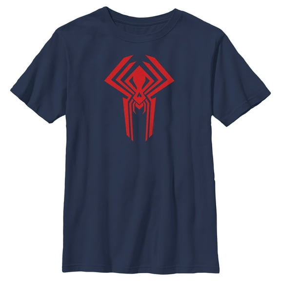 Boy's Spider-Man: Across the Spider-Verse Spider-Man 2099 Logo Graphic Tee Navy Blue X Small