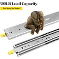 thumbnail image 4 of Heavy Duty Drawer Slides, 18 20 22 24 26 28 30 32 34 36 38 40 44 48 60 Inch 500 Lbs Load Capacity Drawer Slides, Ball Bearing Lock-in & Lock-Out, 3-Fold Full Extension with Lock, 4 of 8