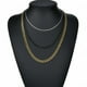 thumbnail image 2 of Collar de acero inoxidable chapado en oro de 18 quilates con cadena cubana esmerilada de doble cara para hombres, 2 of 5