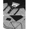 thumbnail image 4 of ZIMEGO Men's Long Sleeve Raglan Henley Hoodie Round Bottom Semi Longline T-Shirt, 4 of 4