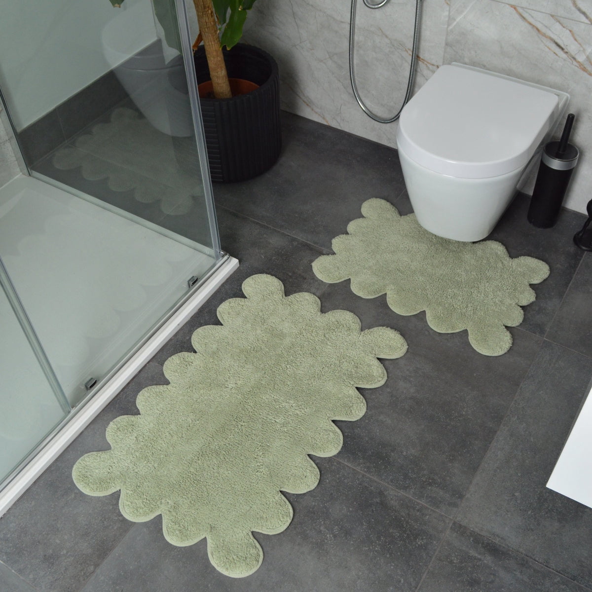 Scallop Bath Mat Set Two Piece