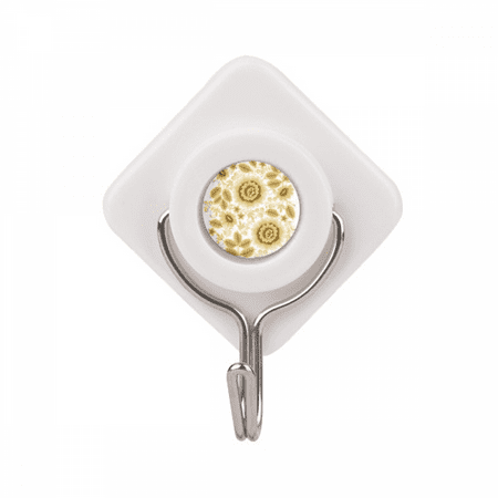 

yellow en classic floral pattern flowers Adhesive Wall Hooks Hanging Self Sticky