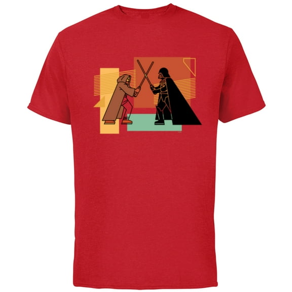 Star Wars Obi-Wan Kenobi Darth Vader Duel Cartoon - Short Sleeve Cotton T-Shirt for Adults - Customized-Red