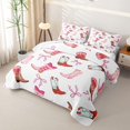 thumbnail image 3 of Homewish Western Cowgirl Boots Twin Quilt Set,Cute Bowtie Twin Coverlet Set,White Pink,2-Piece, 3 of 7