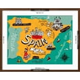thumbnail image 5 of Art.com Illustrated Map of Spain Art Print by Daria_I, Brown Frame Wall Art, 29" x 23", 5 of 5