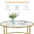 thumbnail image 5 of Topeakmart 36in Modern Round Glass-Top Coffee Table for Living Room, Gold, 5 of 7