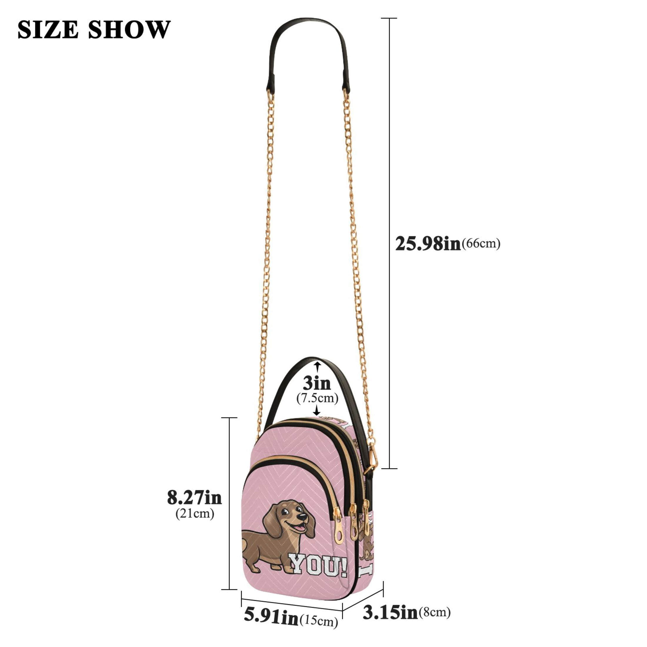 Small Crossbody Bags for Women Cute Dachshund Puppy Dog Cute Cell Phone Wallet Multi Zipper Pockets Purse Handbag
