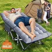 Slsy XL Folding Camping Cots with 3.3 inch 2 Sided Mattress, 75* 28 Sleeping Cot Guest Bed,Folding Bed Cot with Carry Bag